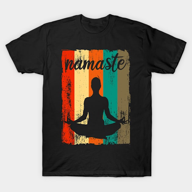 Retro vintage yoga namaste design gift idea T-Shirt by Macphisto Shirts